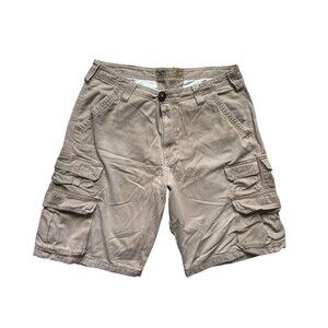 Vintage Baggy Skater Y2K Grunge Lee Dungaree Cargo Shorts Men‎ Size 34 Wide Leg